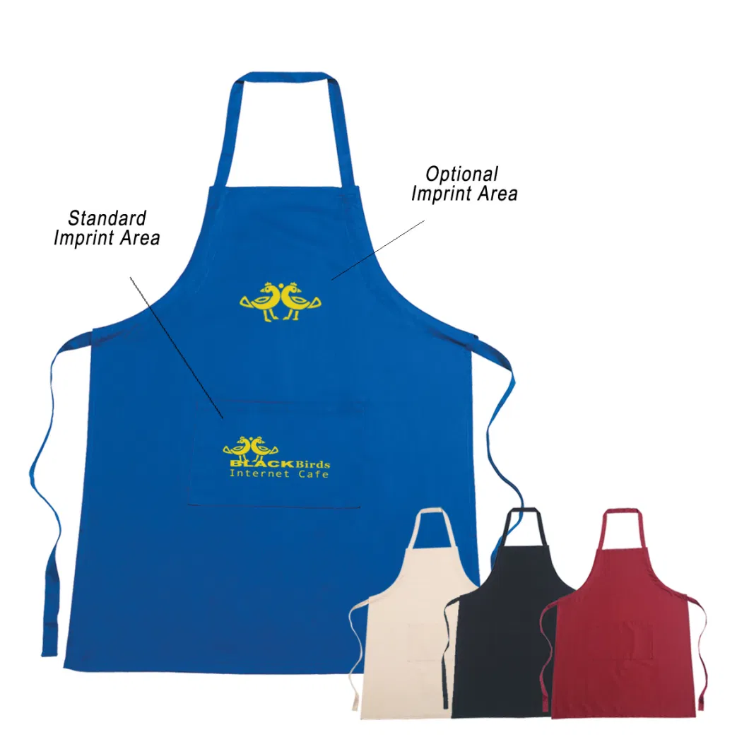 Personalized Promotion Printed Restaurant Aprons Polyester Canvas Cotton Chef Cooking Kitchen Apron