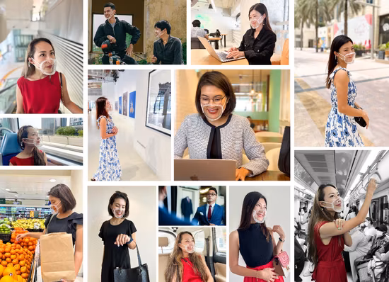 Wholesale Plastic Transparent Protective Reusable Smile Face Mask Safety Clear PC All-Round Face Mask